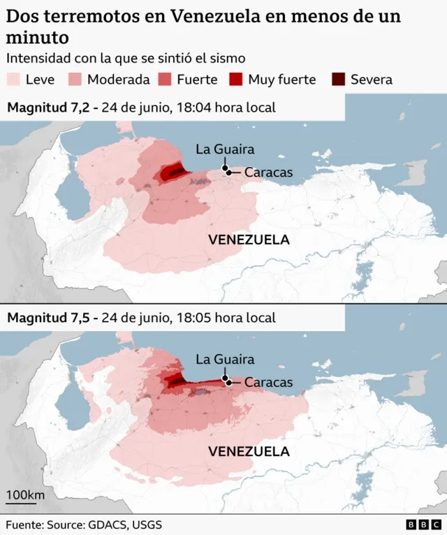 Terremoto de magnitud 7,2 sacude Venezuela y activa estado de emergencia