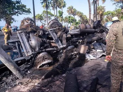 Dos fallecidos tras incendio de tanquero en la avenida George Washington